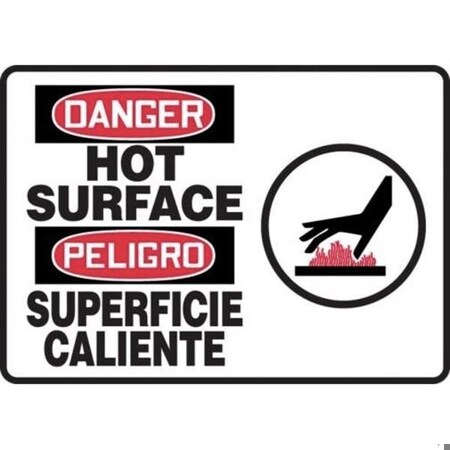 Accuform BILINGUAL OSHA DANGER Safety Sign HOT SBMCEQ113MXT